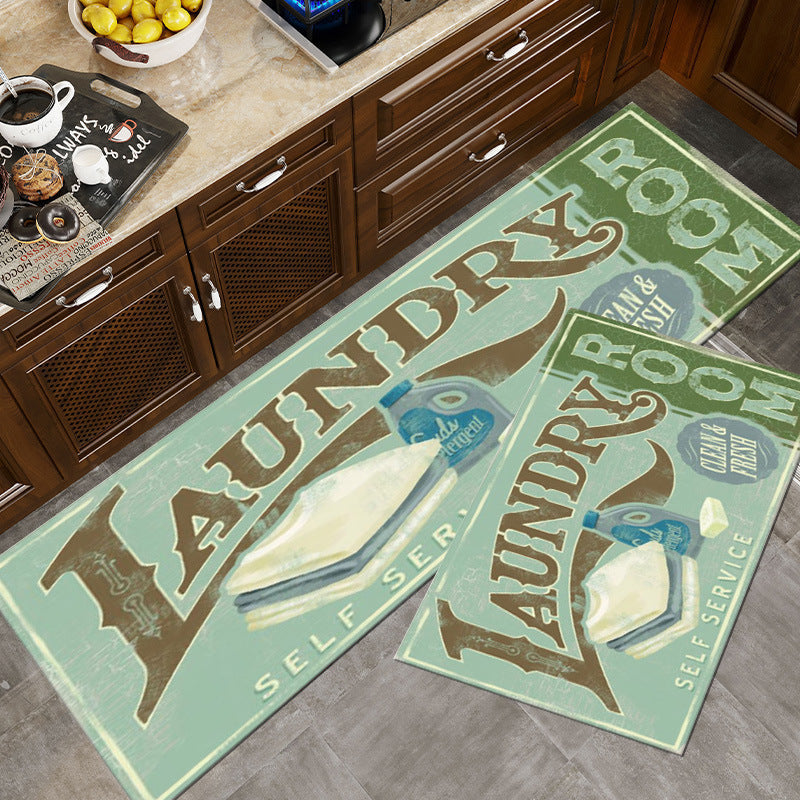 Vintage-Inspired Laundry Room Area Mat Acalora