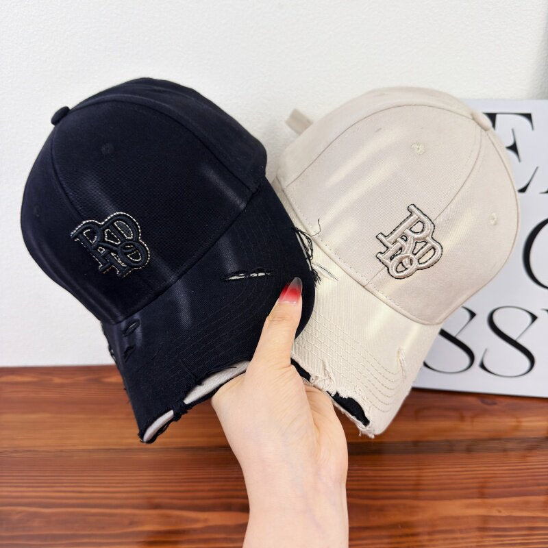 Women's Distressed Classic Cotton Baseball Cap Kalsten