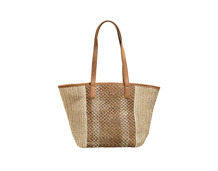Elegant Bast Handbag with Leather Accents Kalsten