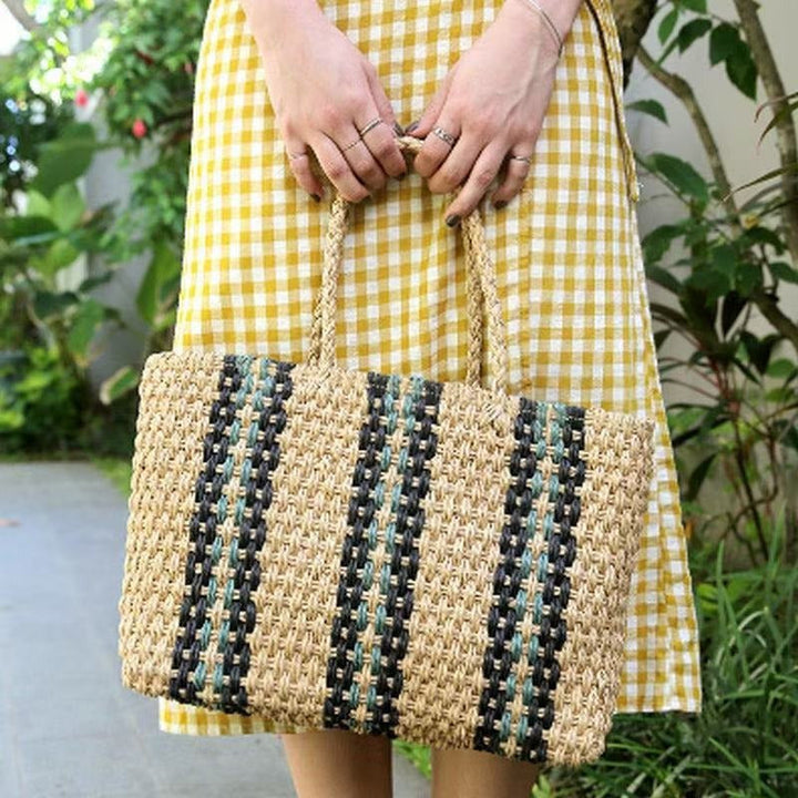 Handmade beach bag with colorful pattern Kalsten