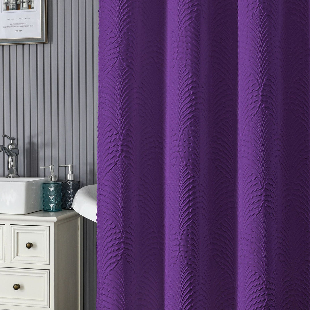 Textured Leaf Pattern Shower Curtain Kalsten