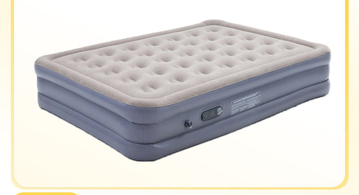 electric inflatable single air mattress with integrated auto pump, flocked tufted sleeping surface and raised edge support Kalsten