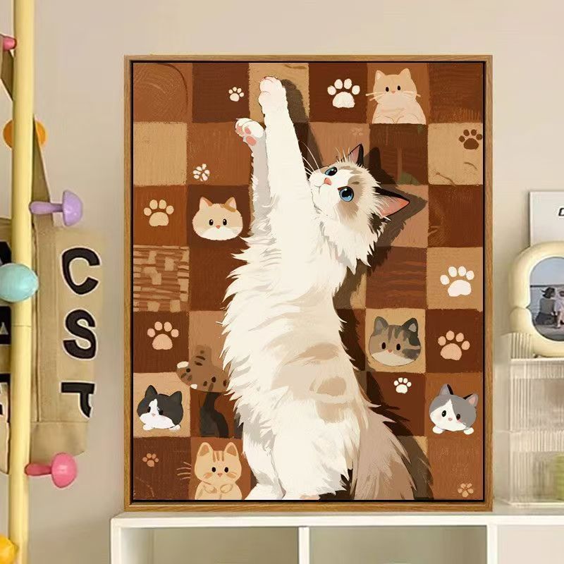 Cute Cat-Themed Decorative Canvas Art Kalsten