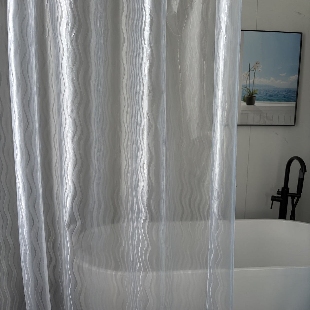 Textured Wave Pattern Shower Curtain Kalsten