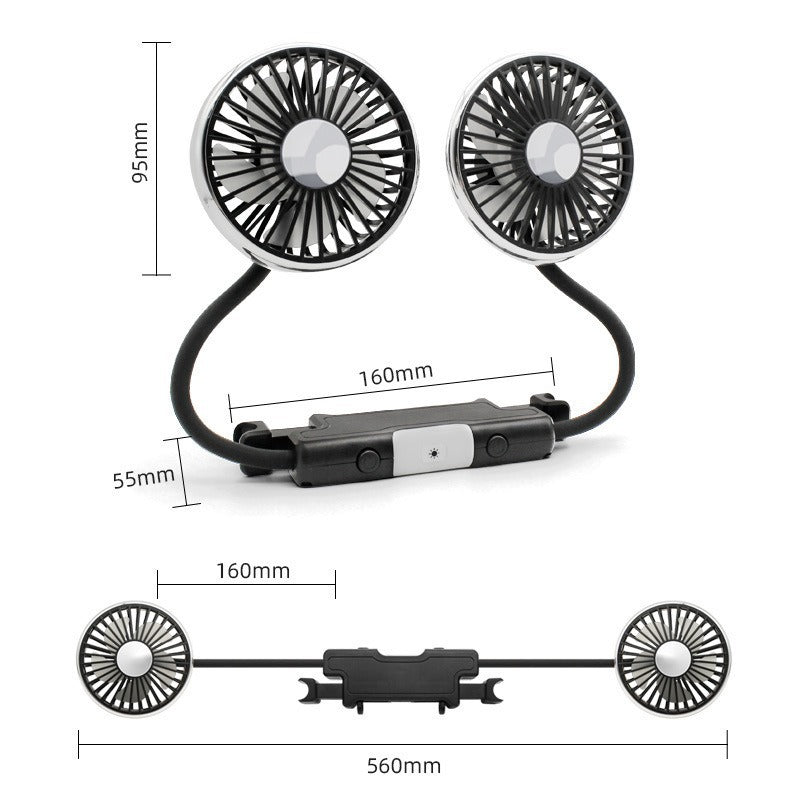 Portable Dual Head Car Cooling Fan Kalsten