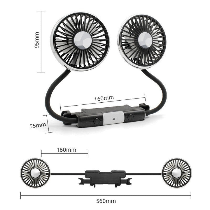 Portable Dual Head Car Cooling Fan Kalsten