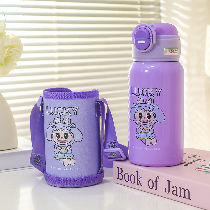Women Insulated Water Bottle with Practical Carry Strap and Playful Design Kalsten