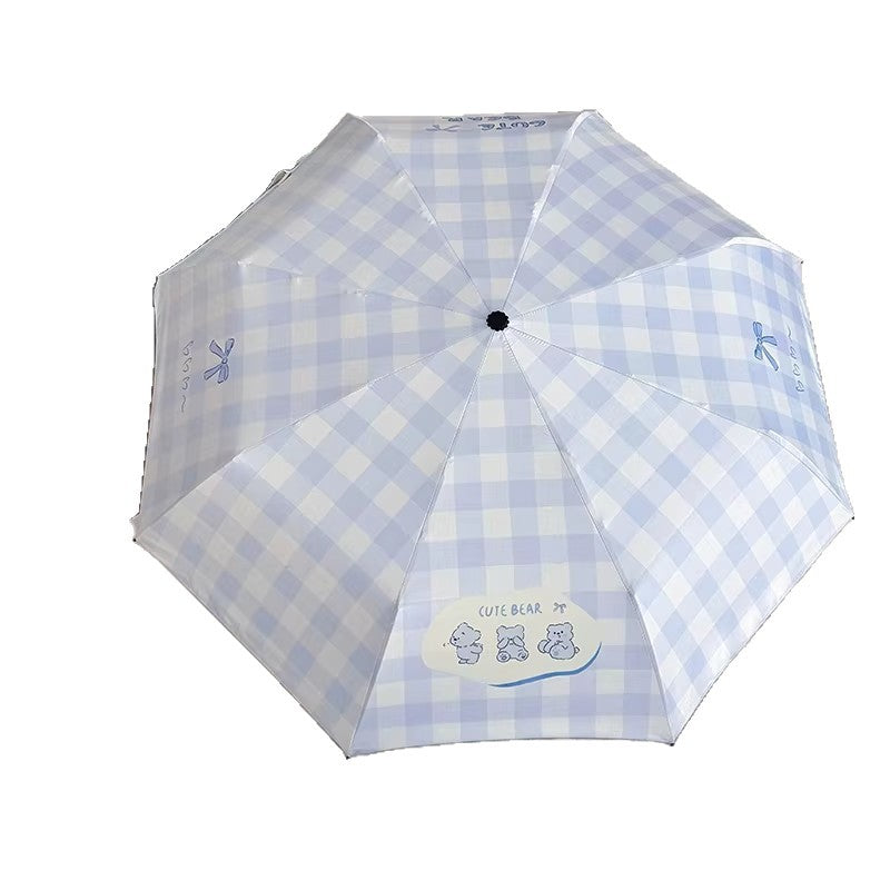 Women's Foldable Umbrella with Playful Checkered Pattern Kalsten