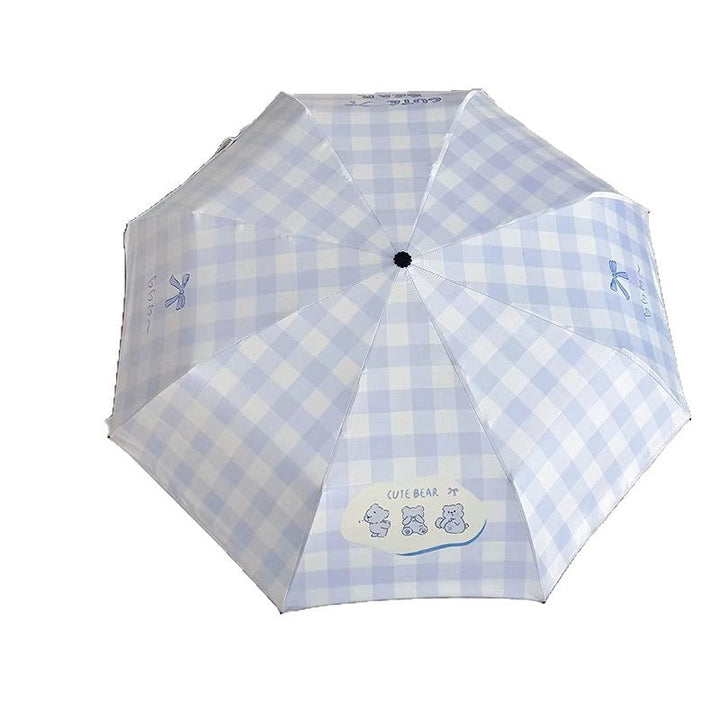 Women's Foldable Umbrella with Playful Checkered Pattern Kalsten