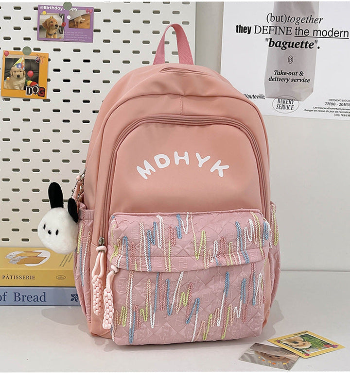 Embroidered Utility School Backpack