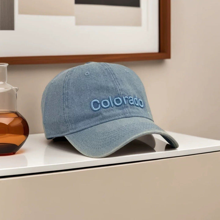 Women's Distressed Cotton Baseball Cap with Embroidered Detail Kalsten