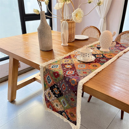 Colorful Geometric Pattern Table Runner