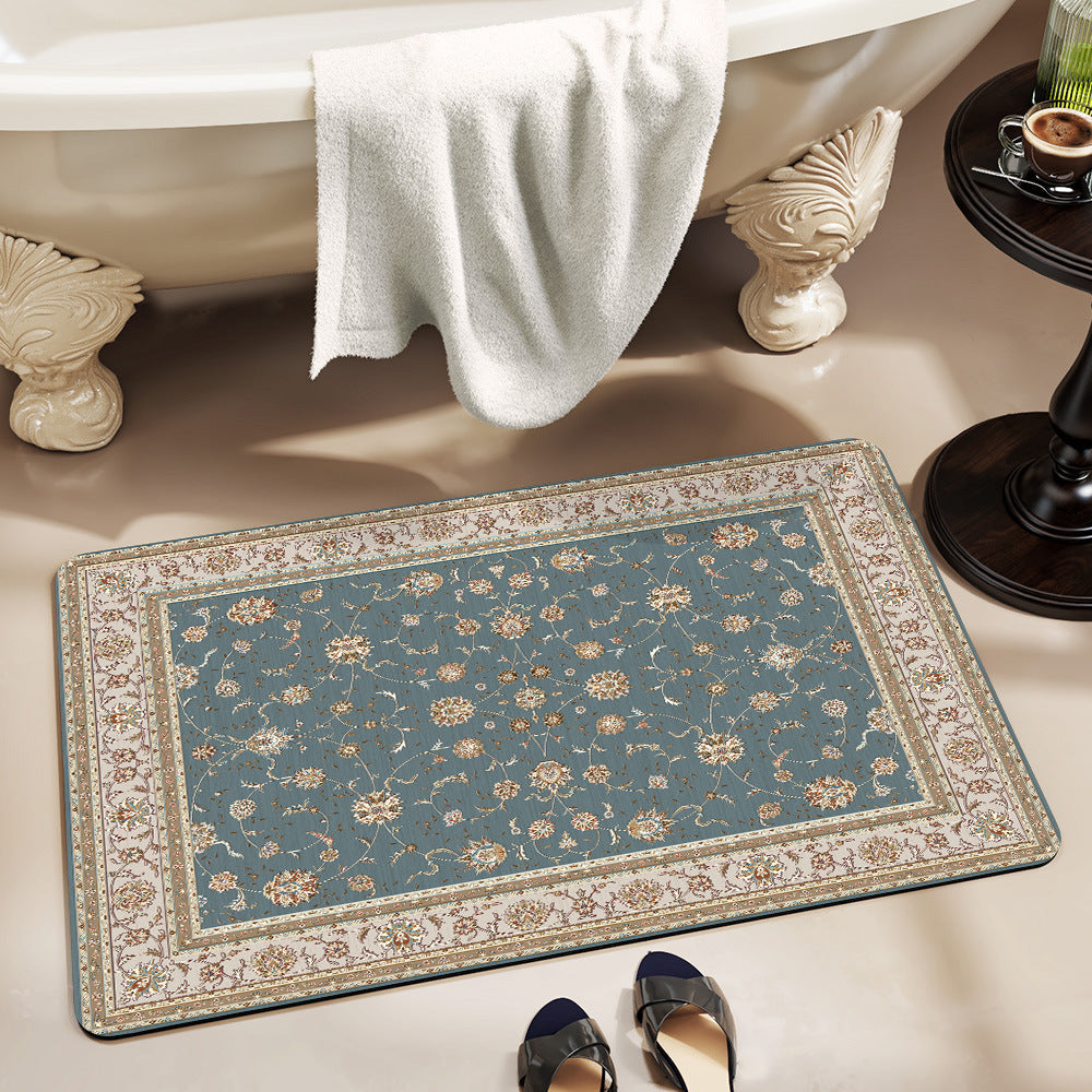 Vintage Floral Design Bath Mat Acalora