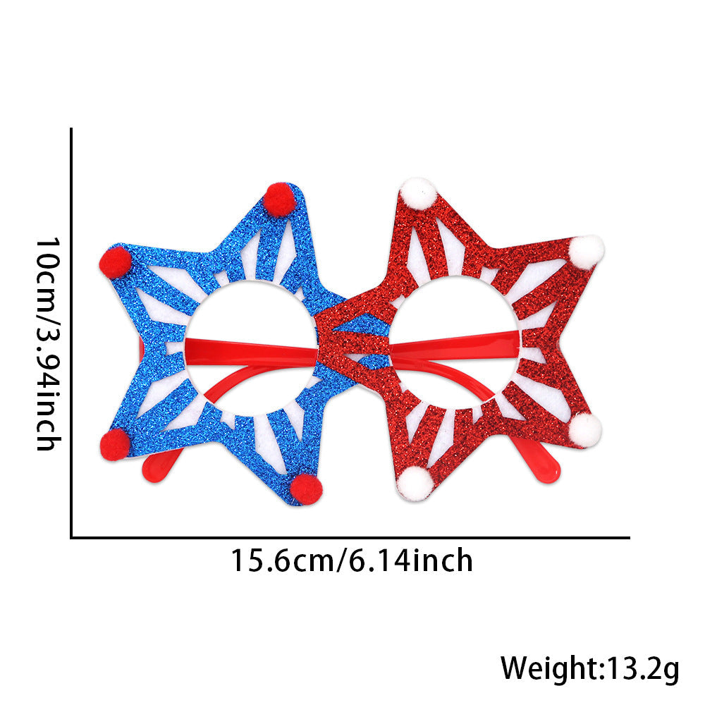 Unisex nan patriotic glitter novelty party glasses with USA letter topper Kalsten