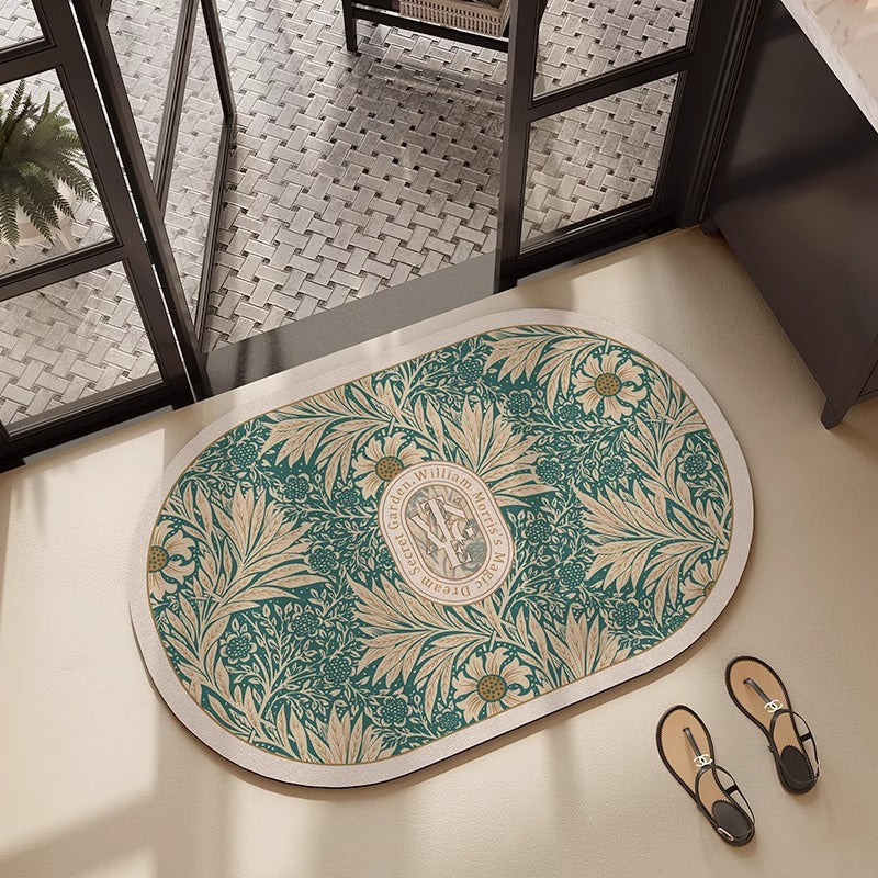 Floral Design Decorative Area Mat Kalsten