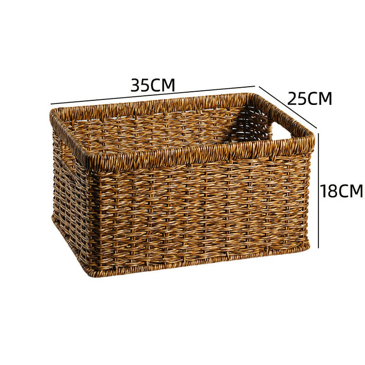 Handcrafted Rectangular Wicker Storage Bin Kalsten