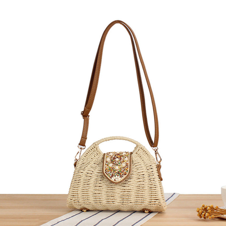 Elegant basket bag with unique closure Kalsten