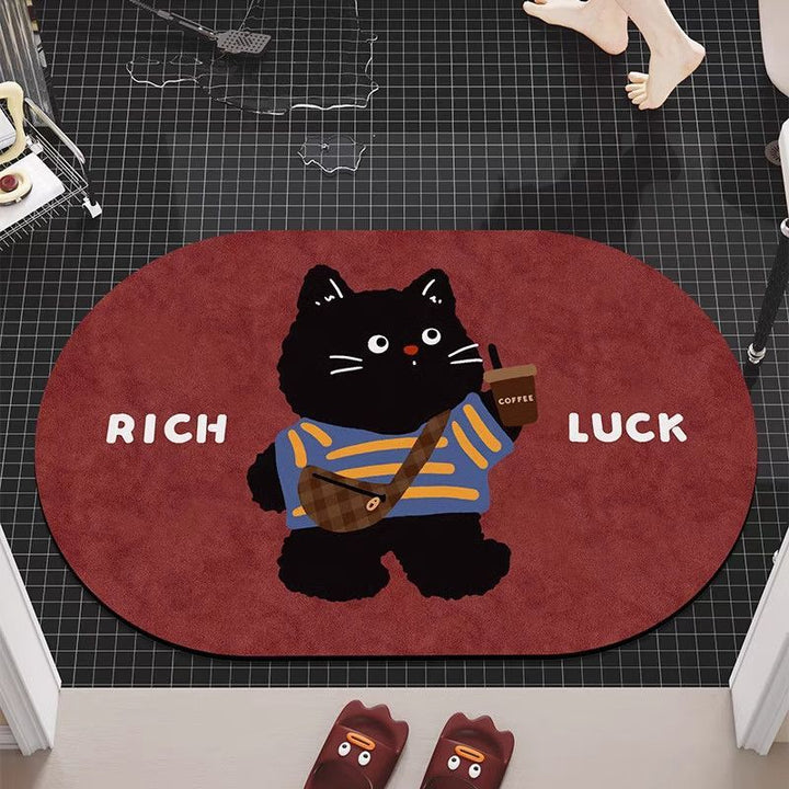 Playful Cat-Themed Bath Mat Kalsten