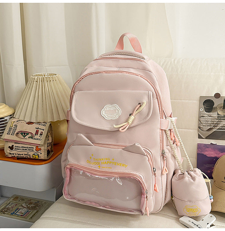 Cat-Designed Multi-Pocket School Backpack Kalsten