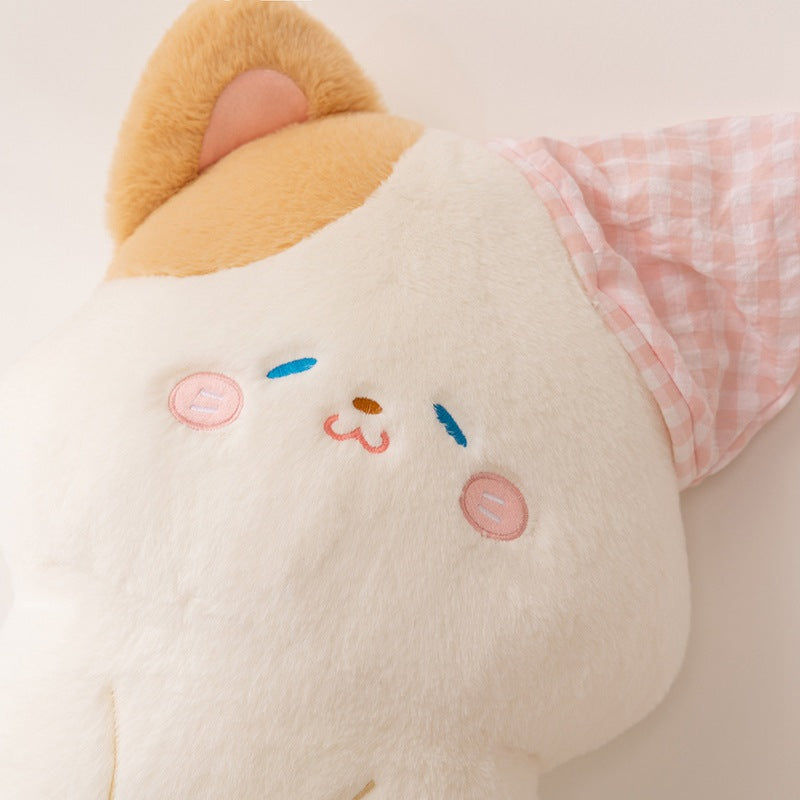 Plush neck roll with kitten motif Kalsten