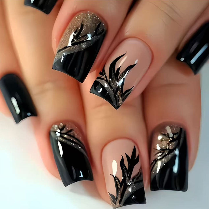 Decorative Glittery Star-Accented Press-On Nail Set Kalsten