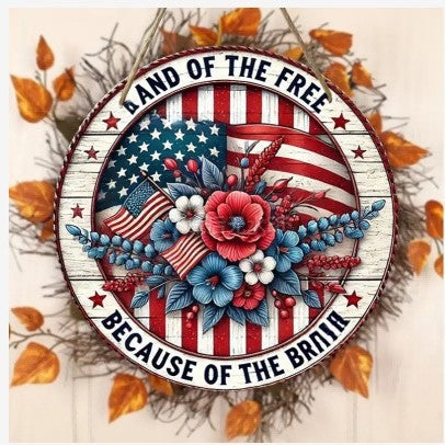 Unisex nan Patriotic Americana Heart Flag Wreath with Ribbon Mesh, Wooden Heart Cutout and Star Accent Bowlsift Kalsten