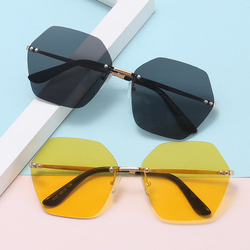 Women's hexagonal sunglasses with elegant metal frame Kalsten