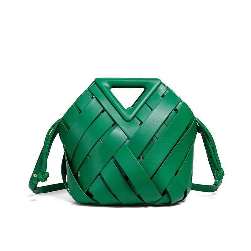 Handcrafted Woven Leather Shoulder Bag Acalora
