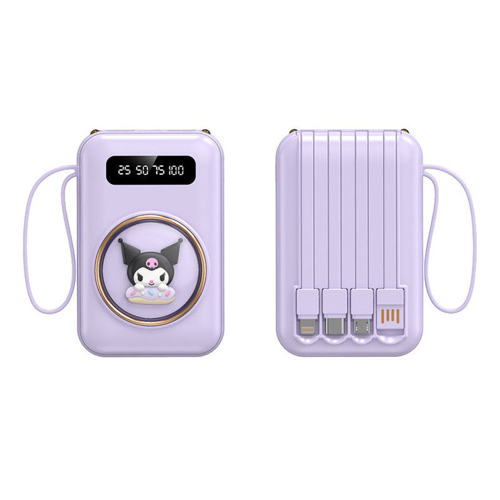 Funny power bank with integrated charging cables Kalsten