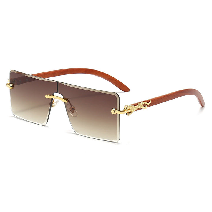 Women oversized fashionable sunglasses with luxurious wood and metal elements Kalsten
