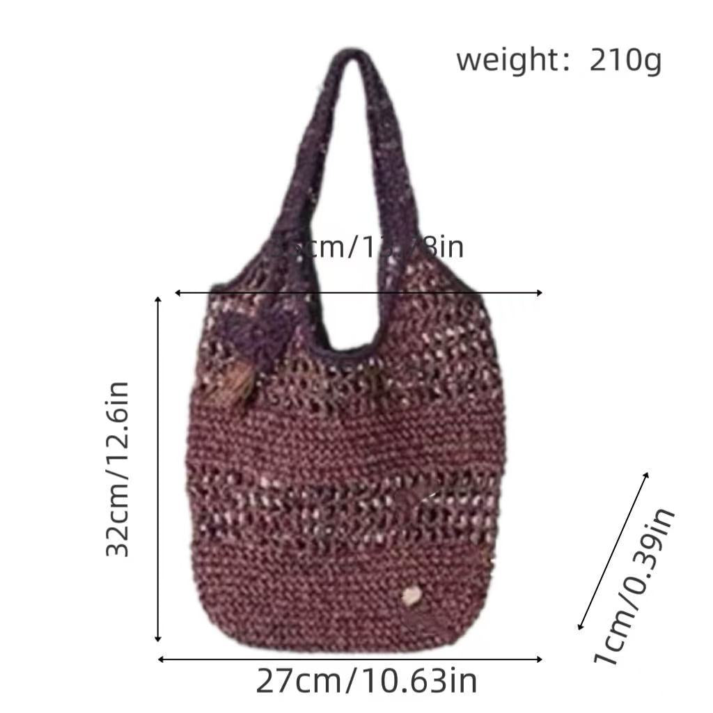 Tote bag made from hand-crocheted yarn with ergonomic shoulder straps Kalsten