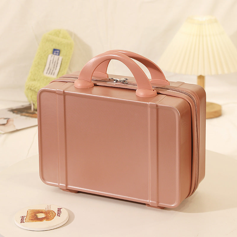 structured hard-shell vanity travel case with dual top handles and lockable zipper Kalsten