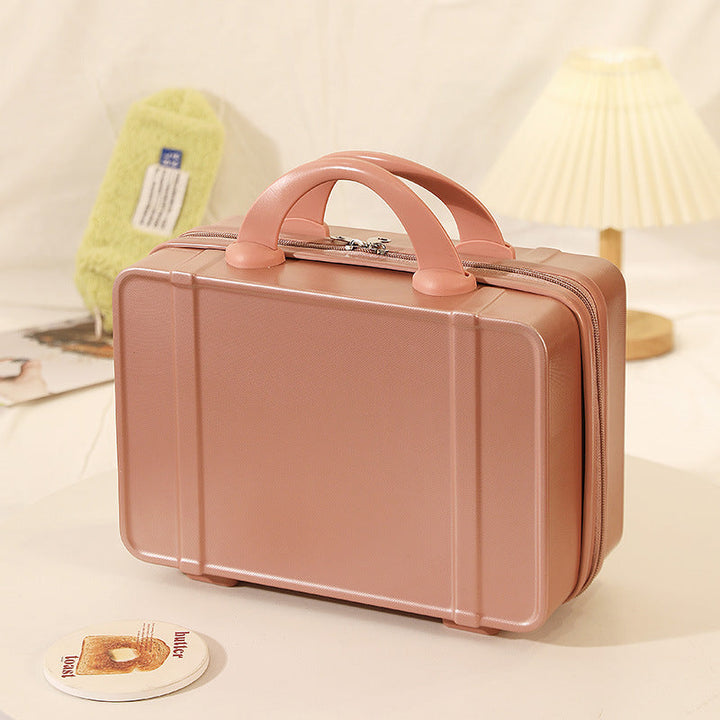 structured hard-shell vanity travel case with dual top handles and lockable zipper Kalsten
