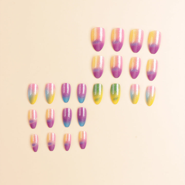 Colorful Ombre Glitter Press-On Nails Kalsten
