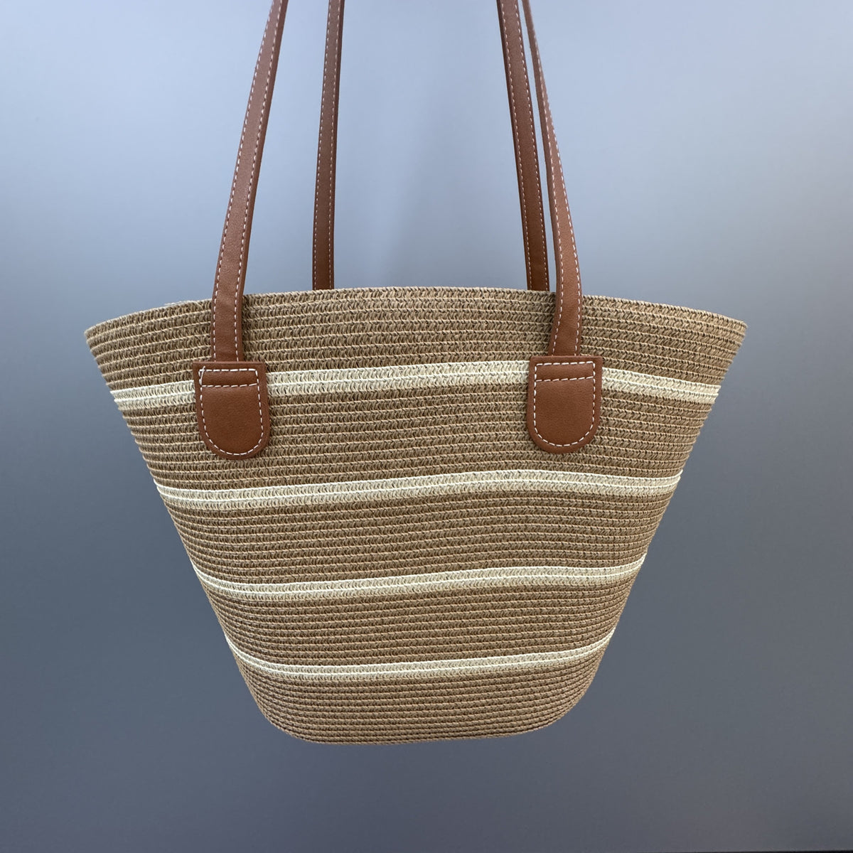 Basket bag with leather handles Acalora