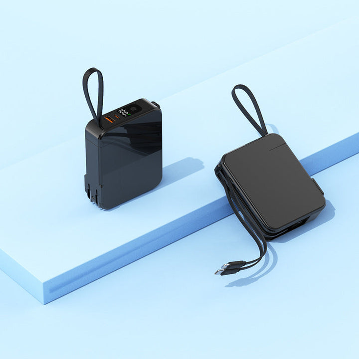 Compact travel charger with integrated USB-C port and digital display Kalsten