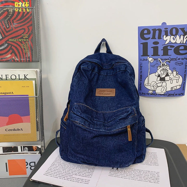 Casual Denim School Backpack