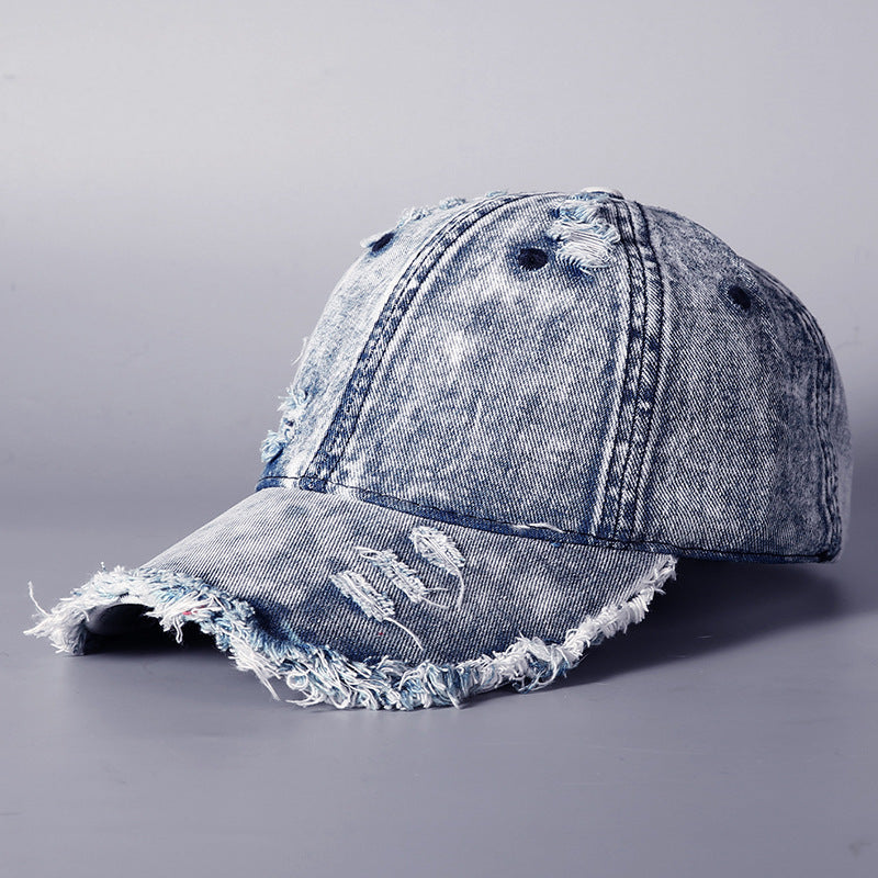 Men's Distressed Vintage Denim Baseball Cap Kalsten