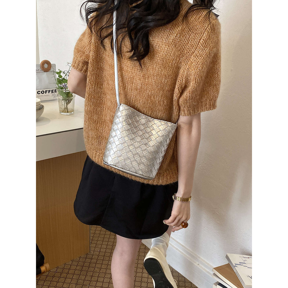Woven Design Crossbody Handbag Acalora