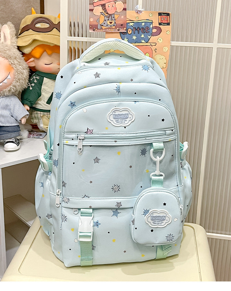 Stylish Star-Patterned School Backpack Kalsten