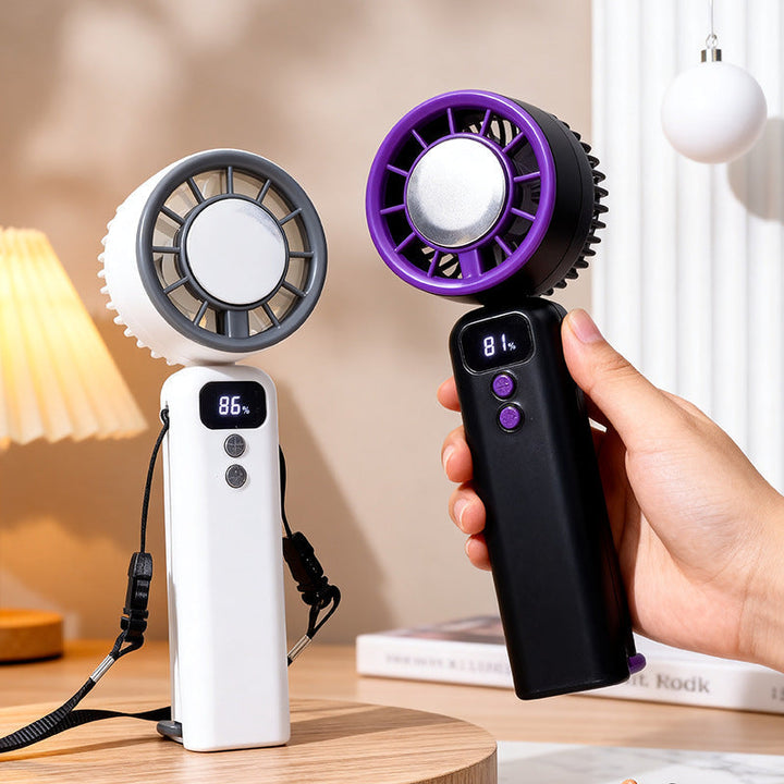 Women's Portable USB Hand Fan with Digital Control Display Kalsten