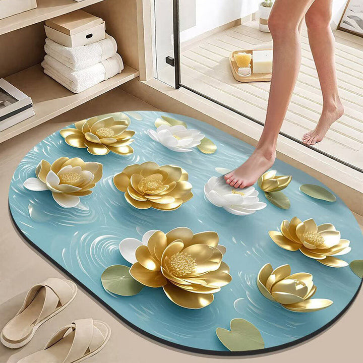 Elegant Lotus Flower Bath Mat Kalsten