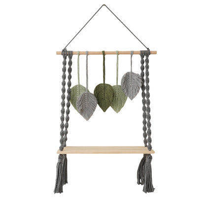 Macrame Leaf Wall Hanging Shelf Acalora