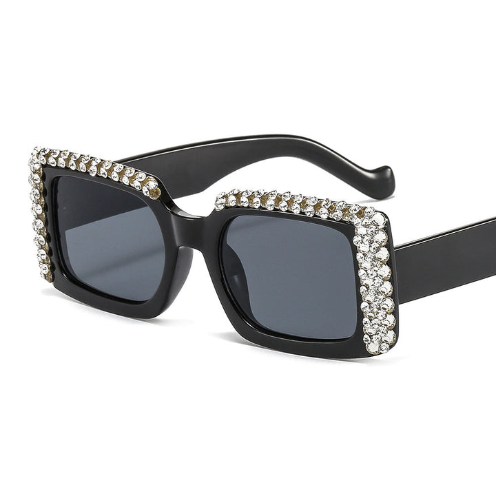 Women's Glamorous Square Sunglasses with Sparkling Crystal Frame Kalsten