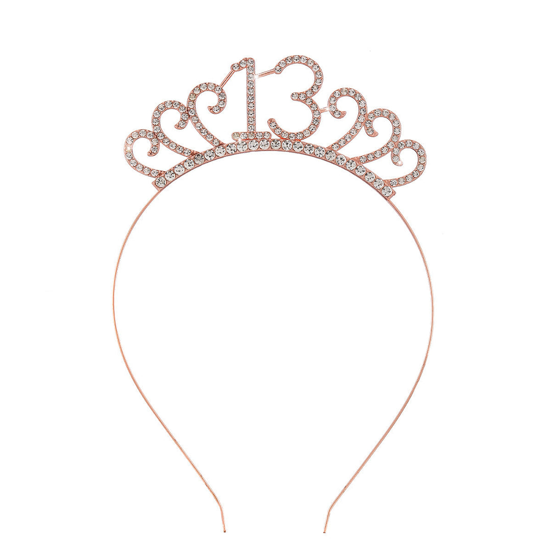 Ladies Crystal Tiara with Custom Designed Number Motif Kalsten