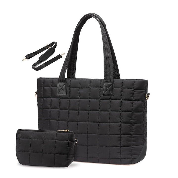 Elegant Quilted Tote Bag with Removable Wallet Kalsten