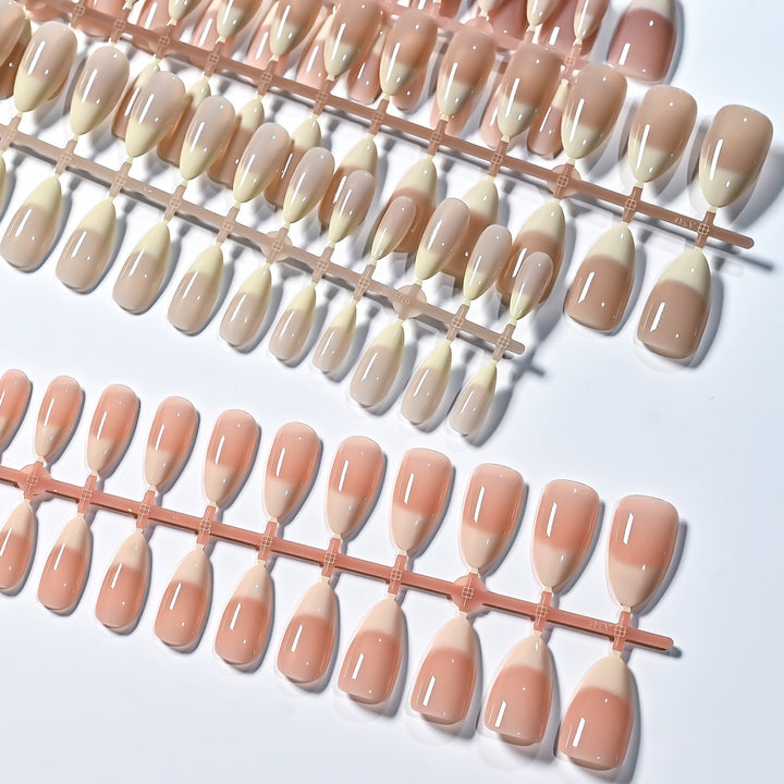 Removable Press-On Nail Set with French Tip Design Kalsten