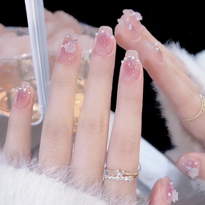Glittering artificial nails with moon and star motifs Kalsten