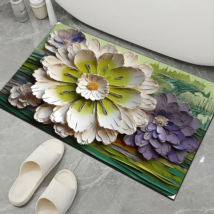 Floral Pattern Non-Slip Bath Mat Kalsten