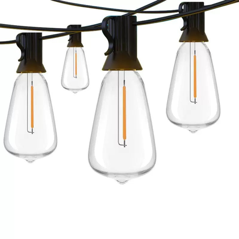 Outdoor Vintage Filament LED String Lights With Shatterproof Teardrop Bulbs And Heavy-Duty Weatherproof Cable Kalsten